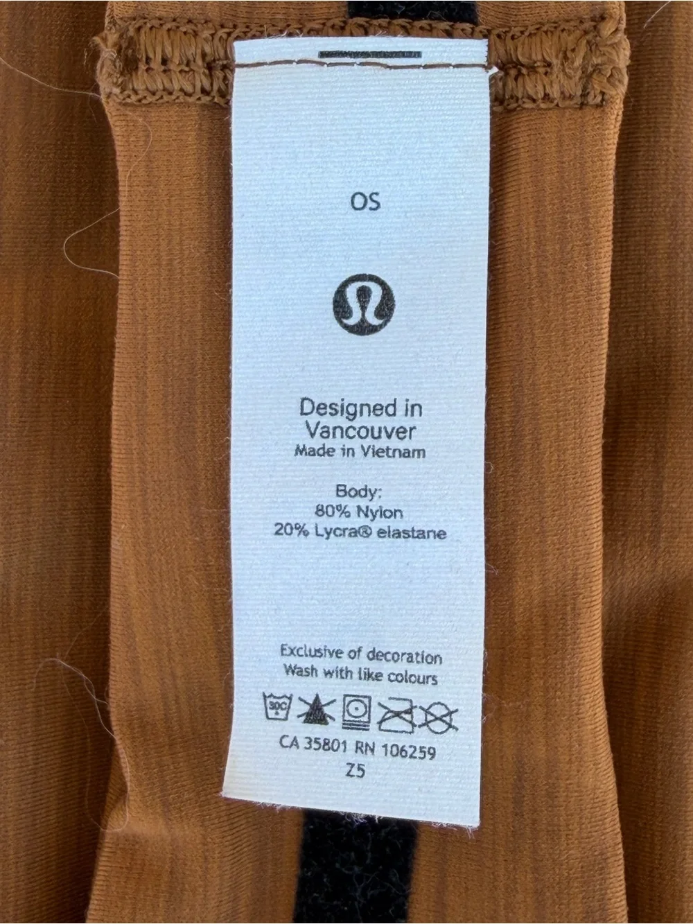 Lululemon  Front Headband OS Copper Brown Moisture Wicking Yoga Running